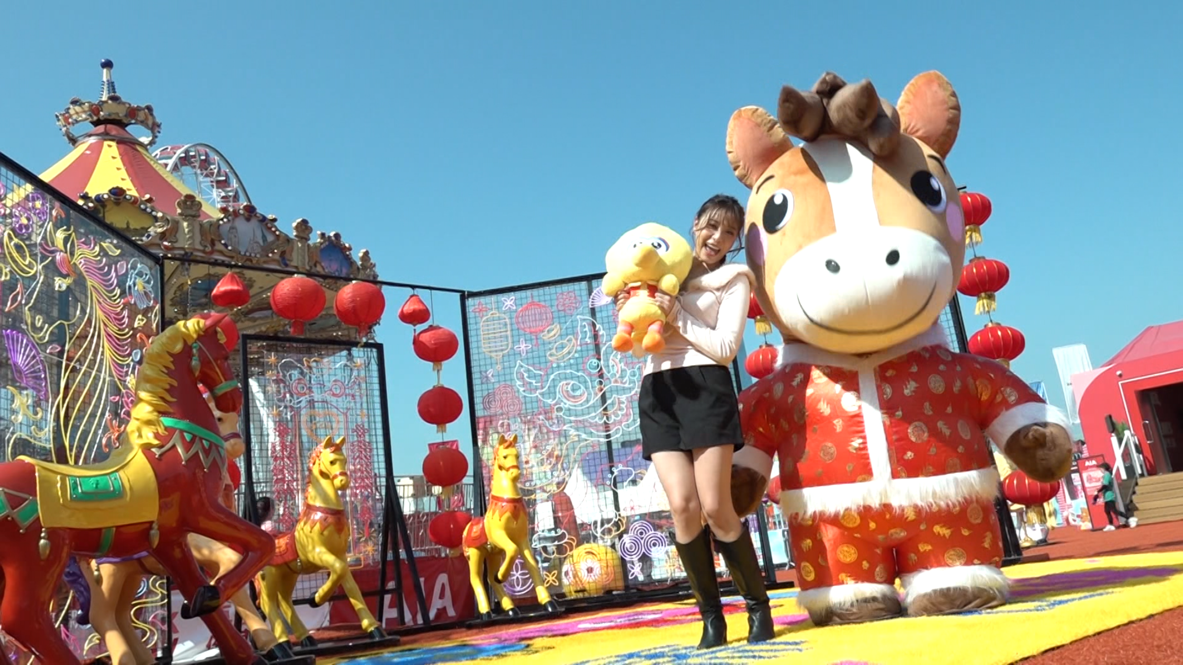 經典攤位遊戲展身手 醒獅變臉賀新春