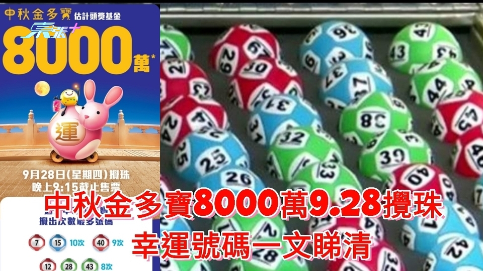 中秋金多寶8000萬9.28攪珠 幸運號碼一文睇清