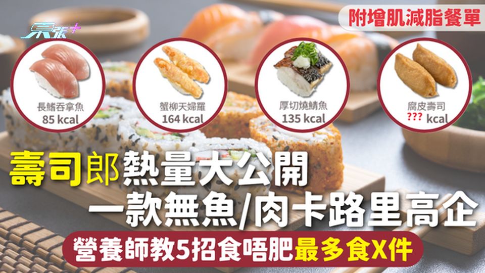 壽司郎熱量大公開 一款無魚/肉卡路里高企 營養師教5招食唔肥最多食X件 附增肌減脂餐單