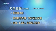 天齊鋰業擬回購A股 涉最多2億元人民幣