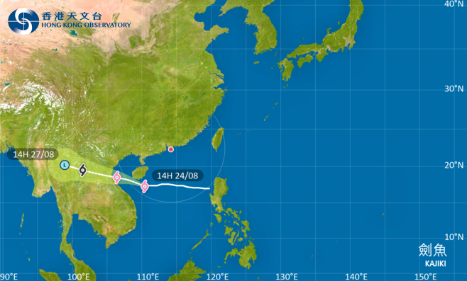 天氣｜天文台：劍魚升級為強颱風　預測周一至周六本港再有雷暴