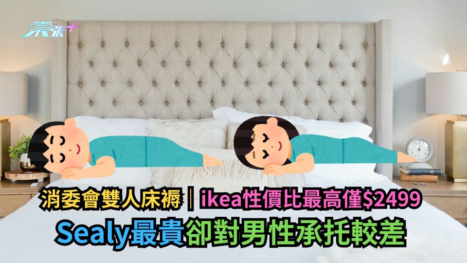 消委會雙人床褥｜ikea性價比最高僅$2499　Sealy最貴卻對男性承托較差
