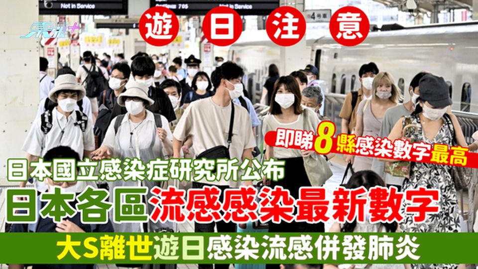 大S離世｜😷遊日感染流感併發肺炎🩻日本國立感染症研究所公布日本各區流感感染率🦠
