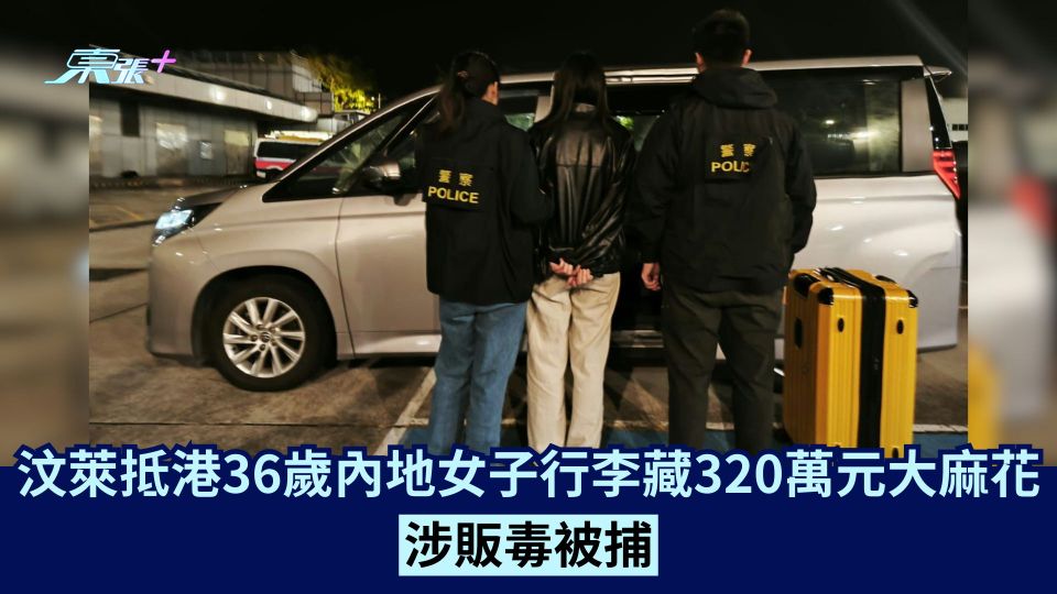 汶萊抵港36歲內地女子行李藏320萬元大麻花 涉販毒被捕
