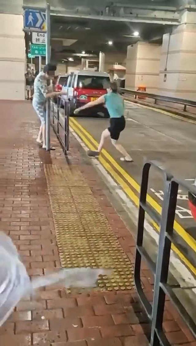 十號風球內地女被暴風吹跌　插水「臉朝下」飛撞結局勁慘　影片瘋傳