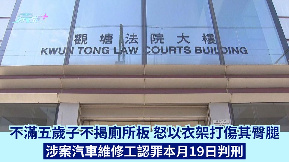 不滿五歲子不揭廁所板 怒以衣架打傷其臀腿 涉案汽車維修工認罪本月19日判刑