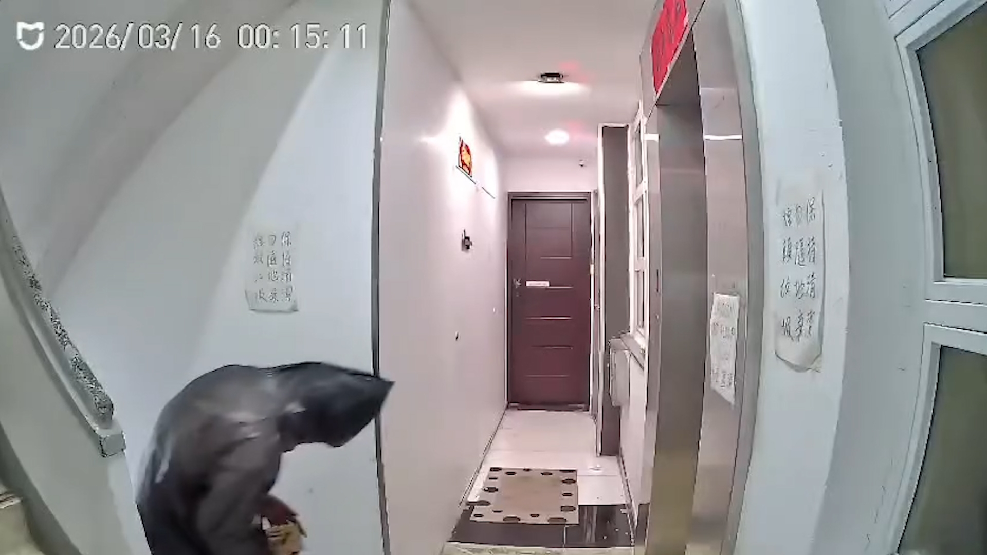 天眼直擊｜黑色雨衣赤腳男偷Beyond「二樓後座」門牌　鬼鼠轉掛盜版門牌