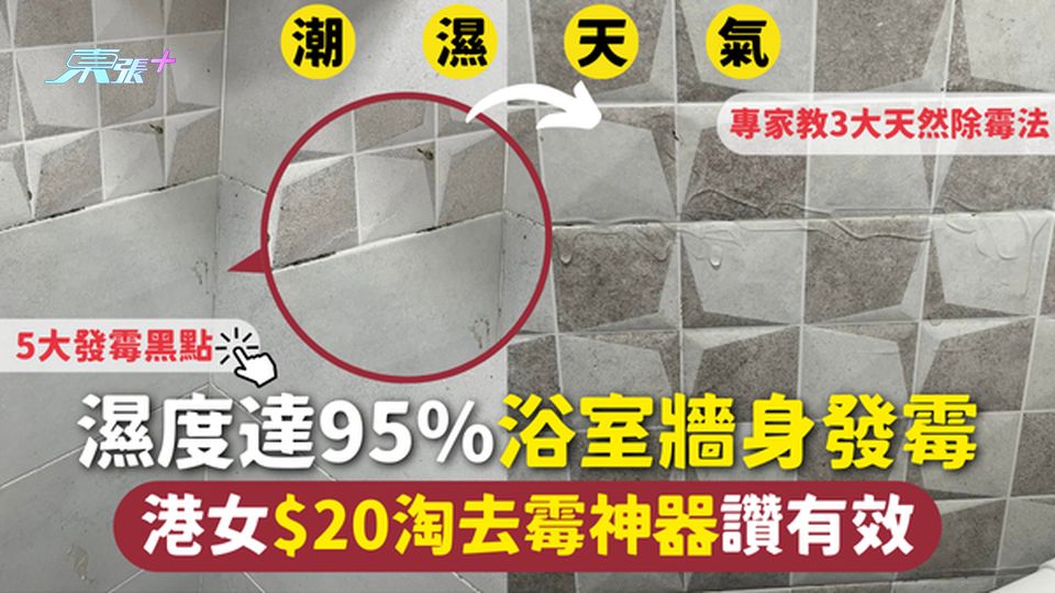 家居發霉 | 濕度達95%浴室發霉 港女$20淘去霉神器讚有效 5大發霉黑點 專家教3大天然除霉法