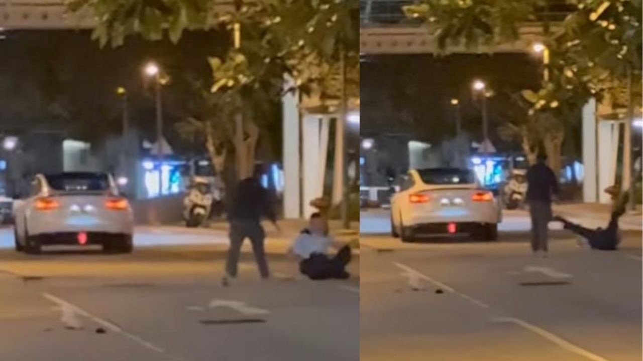 沙田碩門邨凌晨驚現一宗涉嫌販毒及襲警事件，一輛白色Tesla電動車於警方截查期間突然加速，撞倒警員及閘桿後逃逸，引發網民熱議。