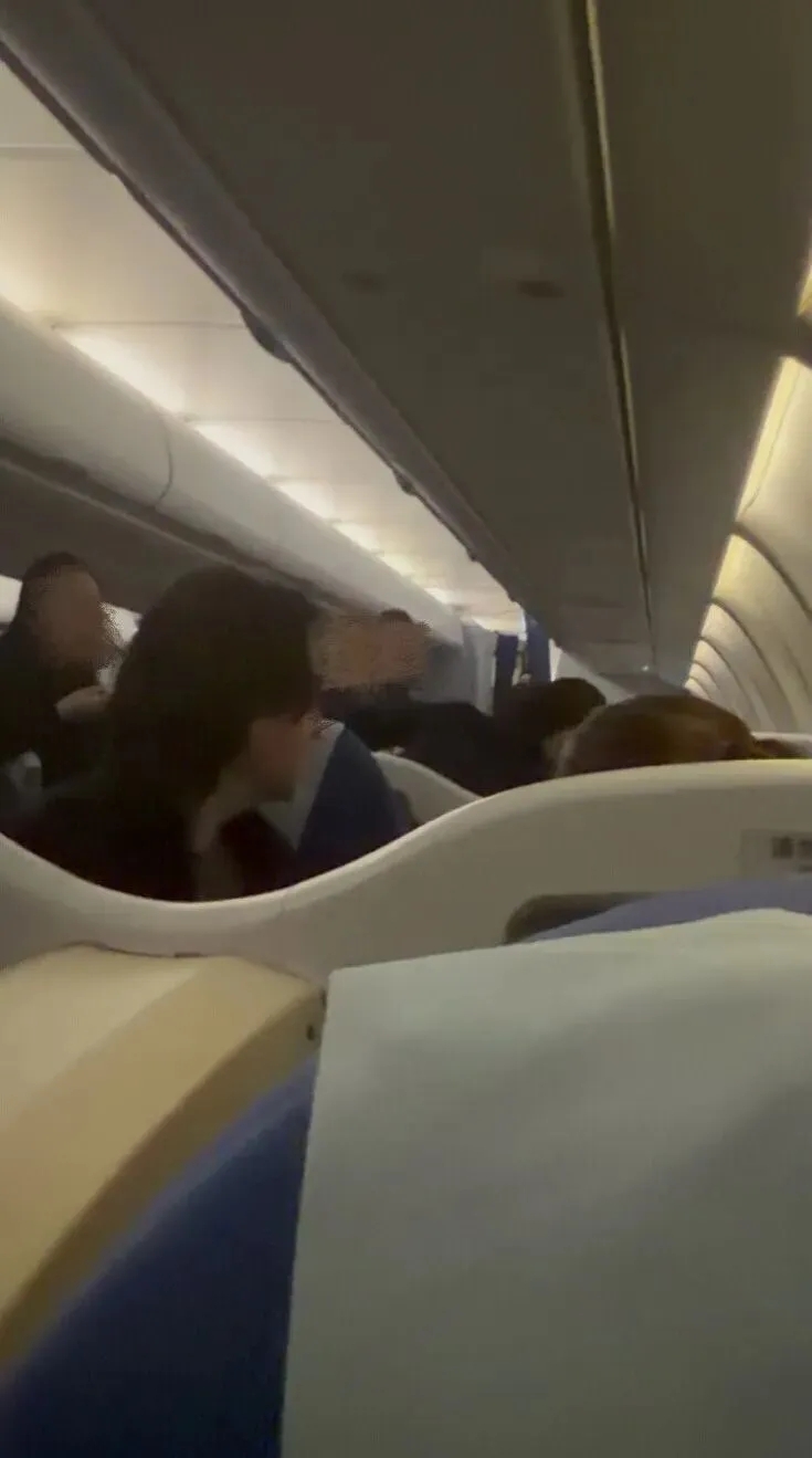 飛機降落後，在滑行期間，機艙內突然傳出刺鼻的焦味，隨後有乘客發現機艙起火，機艙內一度充斥煙霧。（網上圖片）