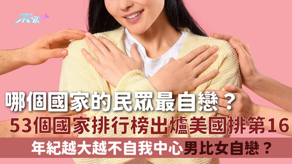 自戀國家｜哪個國家的民眾最自戀？53個國家排行榜出爐美國排第16 年紀越大越不自我中心男比女自戀？