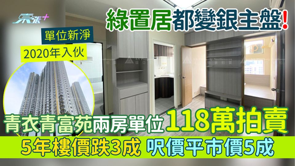 香港樓市｜綠置居都變銀主盤!青衣青富苑兩房單位118萬拍賣 5年樓價跌3成 呎價平市價5成