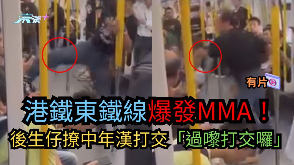 有片｜港鐵東鐵線爆發MMA！後生仔撩中年漢打交「過嚟打交囉」
