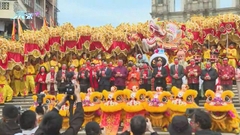 澳門年初一有舞金龍巡遊及醒獅表演 寓意兔年朝氣蓬勃欣欣向榮