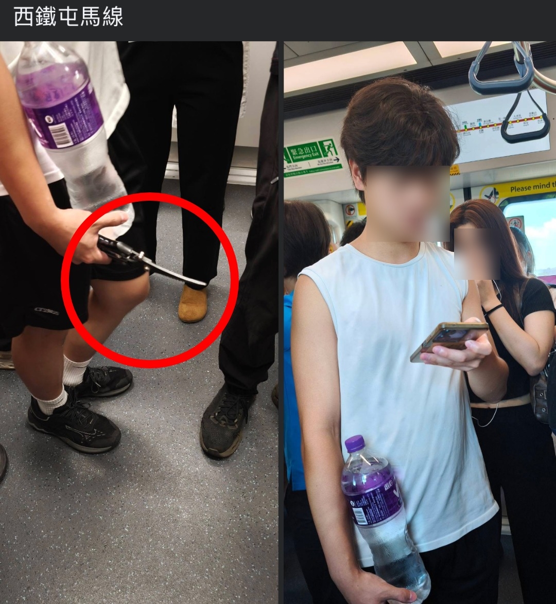 東張西望報料｜港鐵車廂驚見乘客手持疑似利器　刀鋒向外站車門旁　網民憂安全：萬一急煞點算
