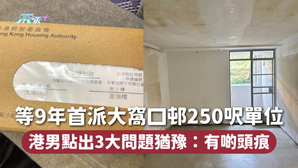 公屋上樓 | 等9年首派大窩口邨250呎單位 港男點出3大問題猶豫：有啲頭痕