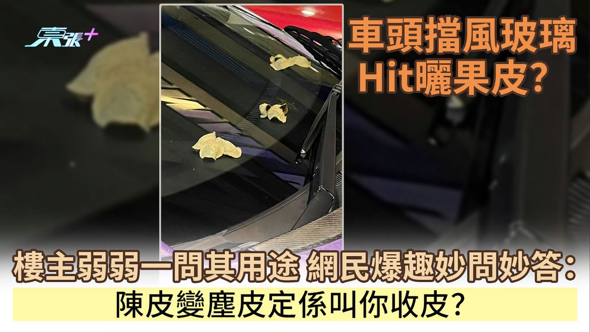 車頭擋風玻璃Hit曬果皮？樓主弱弱一問其用途 網民爆趣妙問妙答：陳皮變塵皮定叫你收皮？