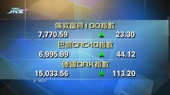 歐洲主要股市上升