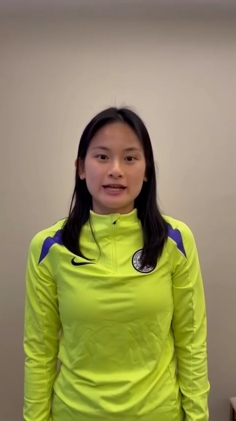 片中港隊女足隊長馬澤純對大家的關心和支持表示感謝。（Facebook影片截圖／HKFA 中國香港足球總會）