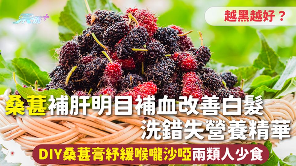 桑葚 | 補肝明目補血改善白髮 越黑越好？洗錯失營養精華 DIY桑葚膏紓緩喉嚨沙啞 兩類人少食