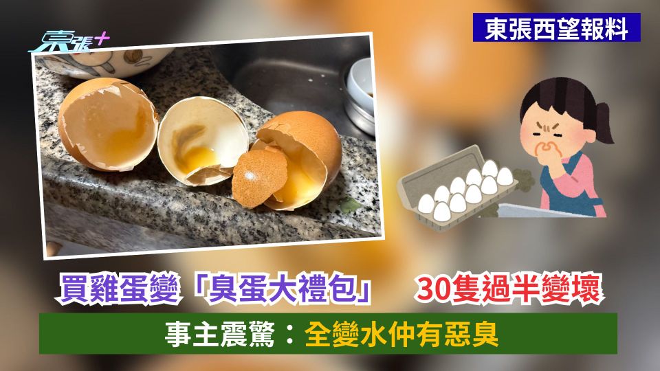 東張西望報料｜買雞蛋變「臭蛋大禮包」　30隻過半變壞　事主震驚：全變水仲有惡臭