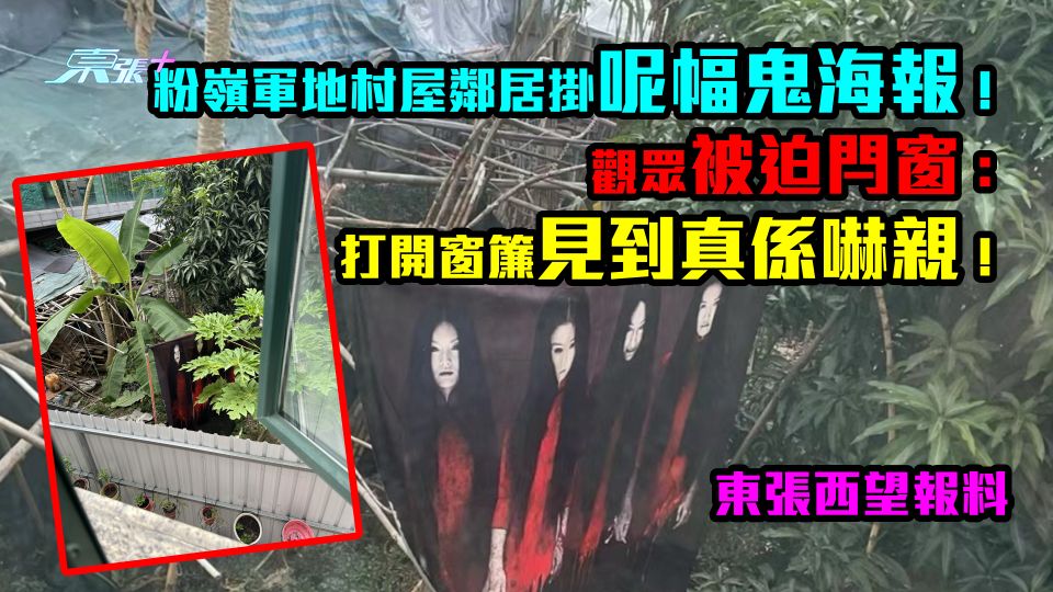 東張西望報料｜粉嶺軍地村屋鄰居掛呢幅鬼海報！ 觀眾被迫閂窗：打開窗簾見到真係嚇親！