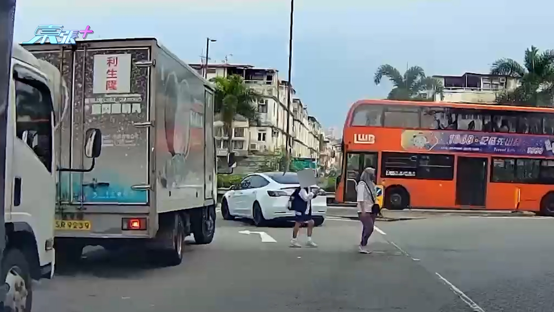 東張西望報料｜車Cam直擊元朗男童過馬路低頭玩手機　工人姐姐「完全唔理」