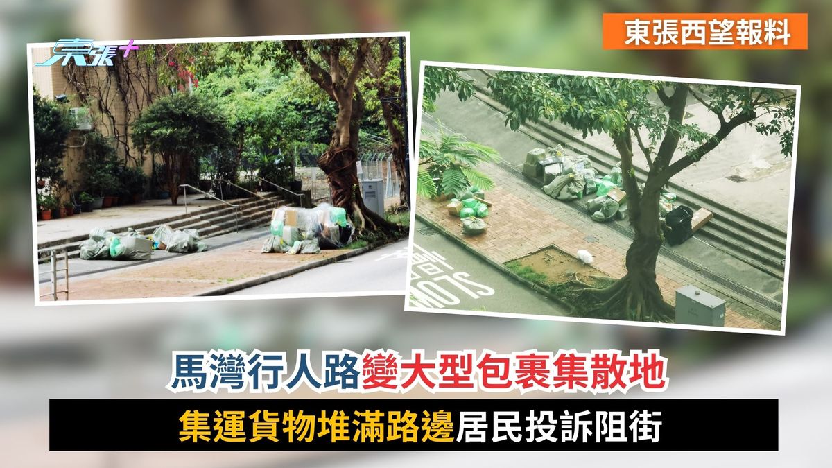 東張西望報料｜馬灣行人路變大型包裹集散地　集運貨物堆滿路邊居民投訴阻街