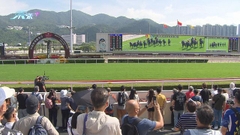 沙田馬場第9場賽事 3號「勝得威風」最後50米失蹄騎師巴度墮馬