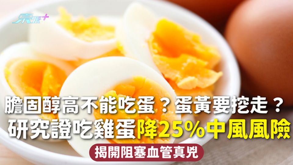雞蛋 | 膽固醇高不能吃蛋？蛋黃要挖走？研究證吃雞蛋降25%中風風險 揭開阻塞血管真兇