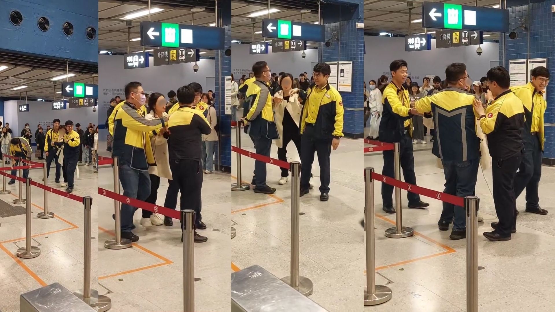 港鐵大圍站男職員遭兩女「箍頸錘打」