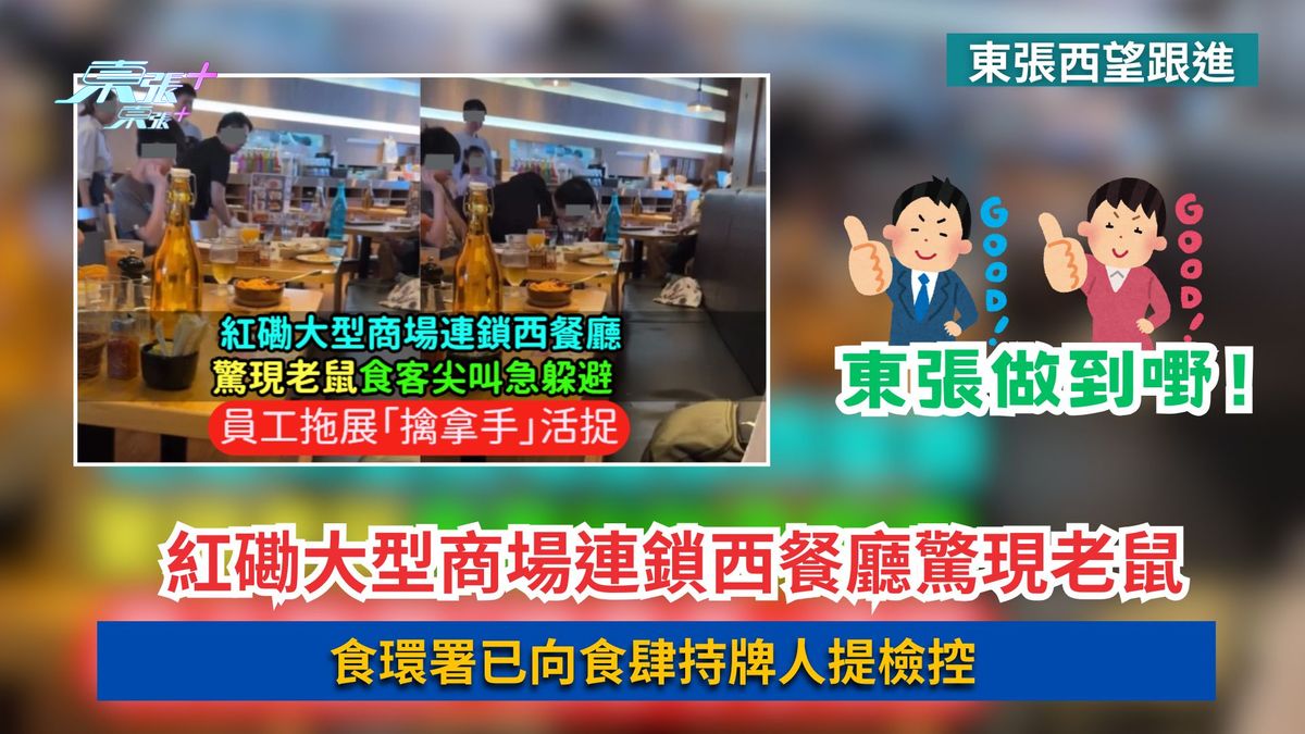 東張西望跟進｜紅磡大型商場連鎖西餐廳驚現老鼠　食環署已向食肆持牌人提檢控