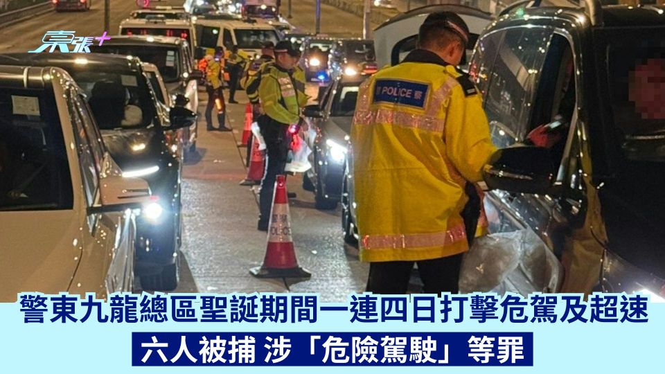 警東九龍總區聖誕期間一連四日打擊危駕及超速 六人被捕 涉「危險駕駛」等罪