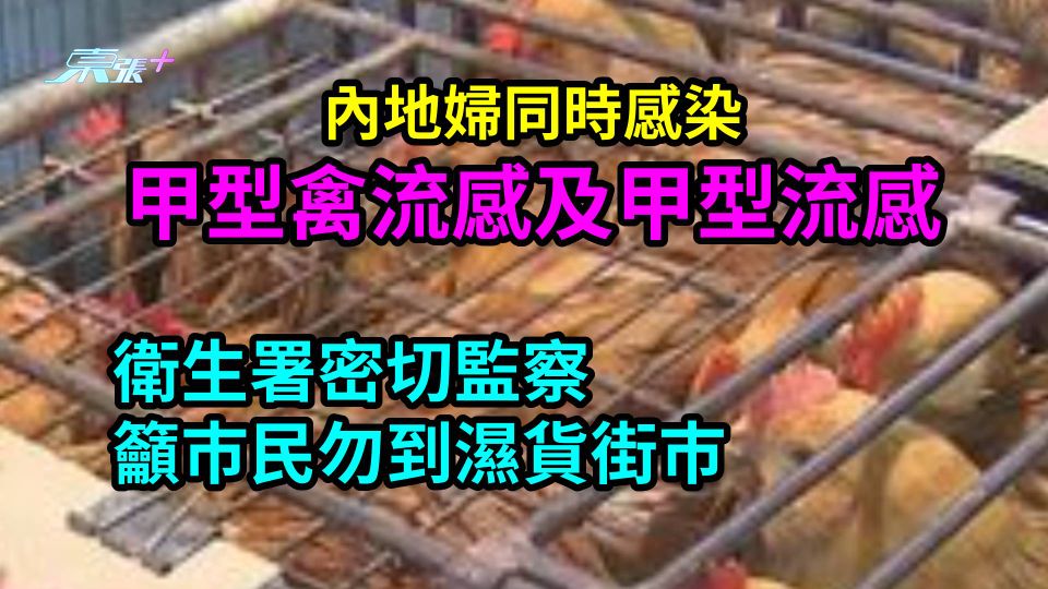 內地婦同時感染甲型禽流感及甲型流感　衛生署密切監察　籲巿民勿到濕貨街巿