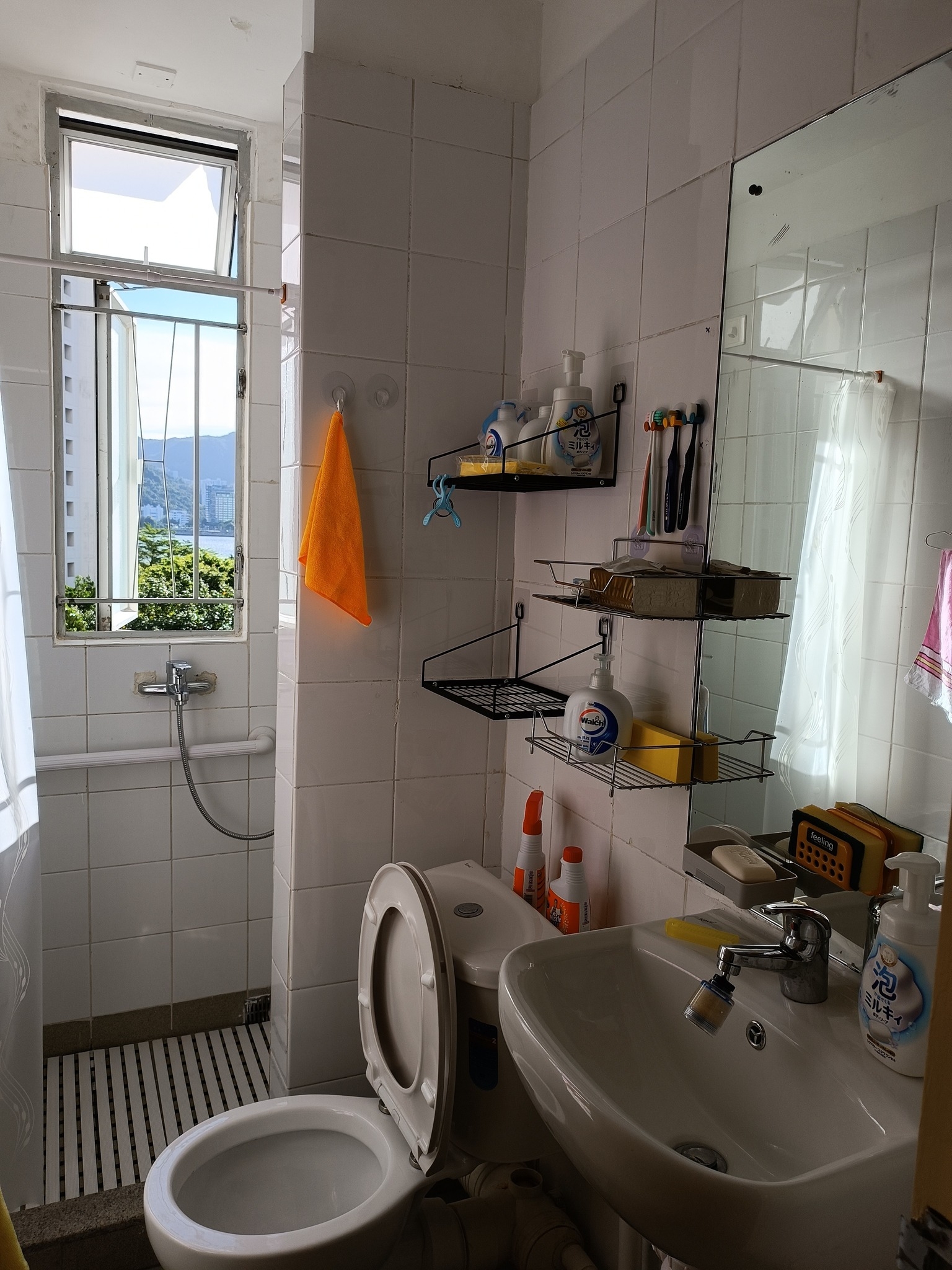 May be an image of towel rack, sink and indoors