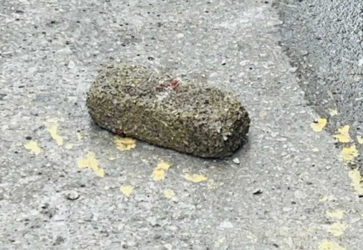 警方路邊檢磚頭