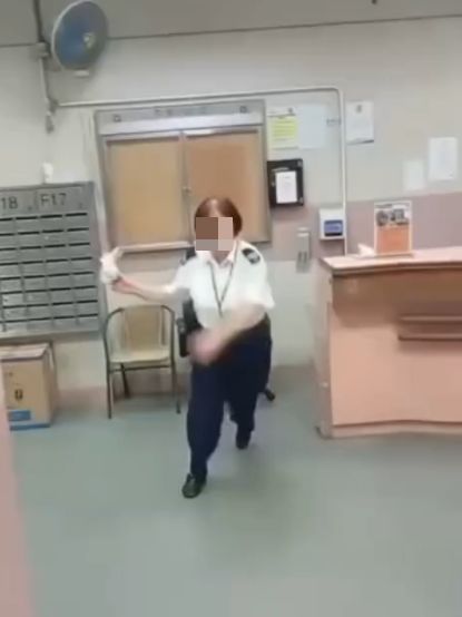 翠屏邨公屋女保安揈毛巾追打外賣員