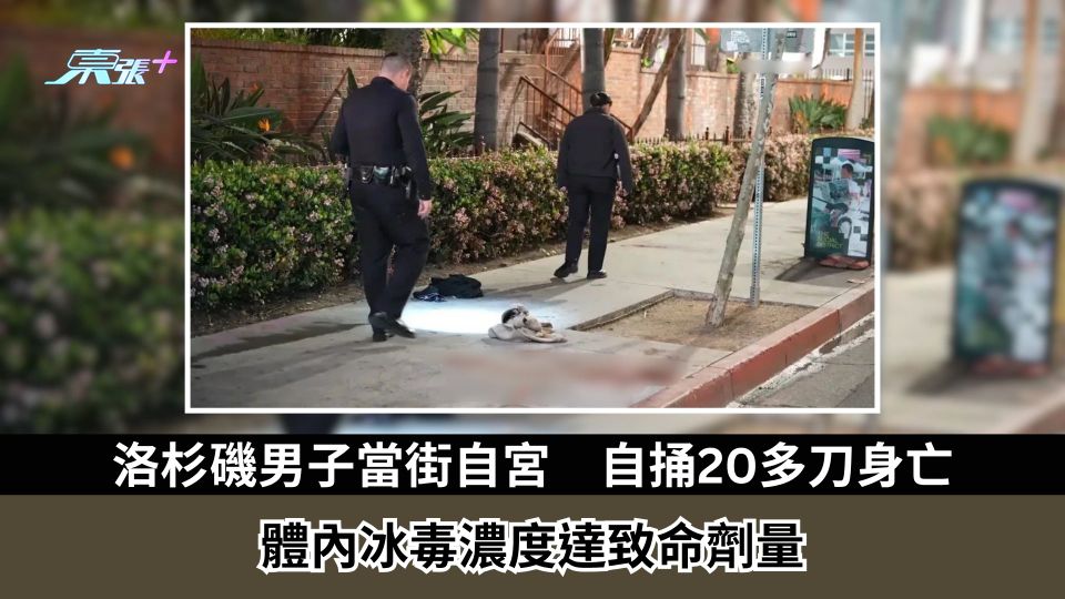 洛杉磯男子當街自宮　自捅20多刀身亡　體內冰毒濃度達致命劑量