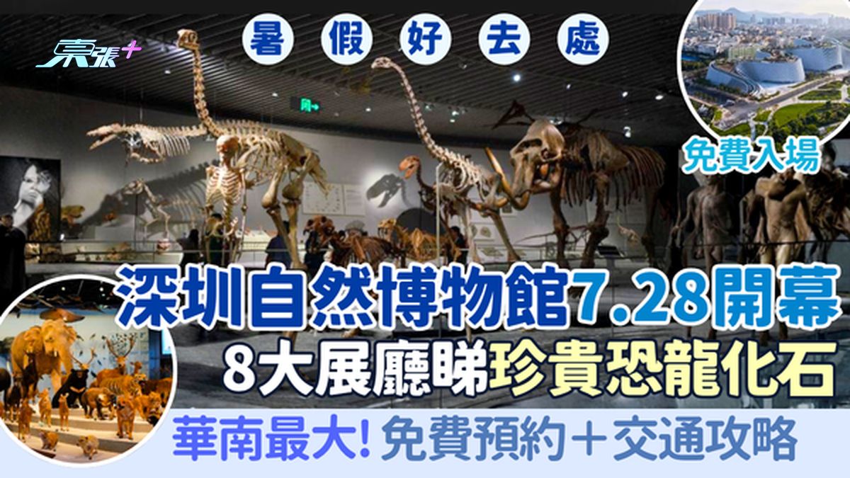 深圳好去處｜華南最大深圳自然博物館7.28開幕！8大展廳睇珍貴恐龍化石＋免費預約＋交通攻略