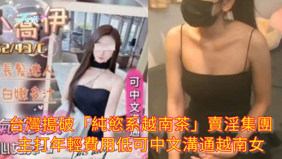 台灣搗破「純慾系越南茶」賣淫集團 主打年輕費用低可中文溝通越南女