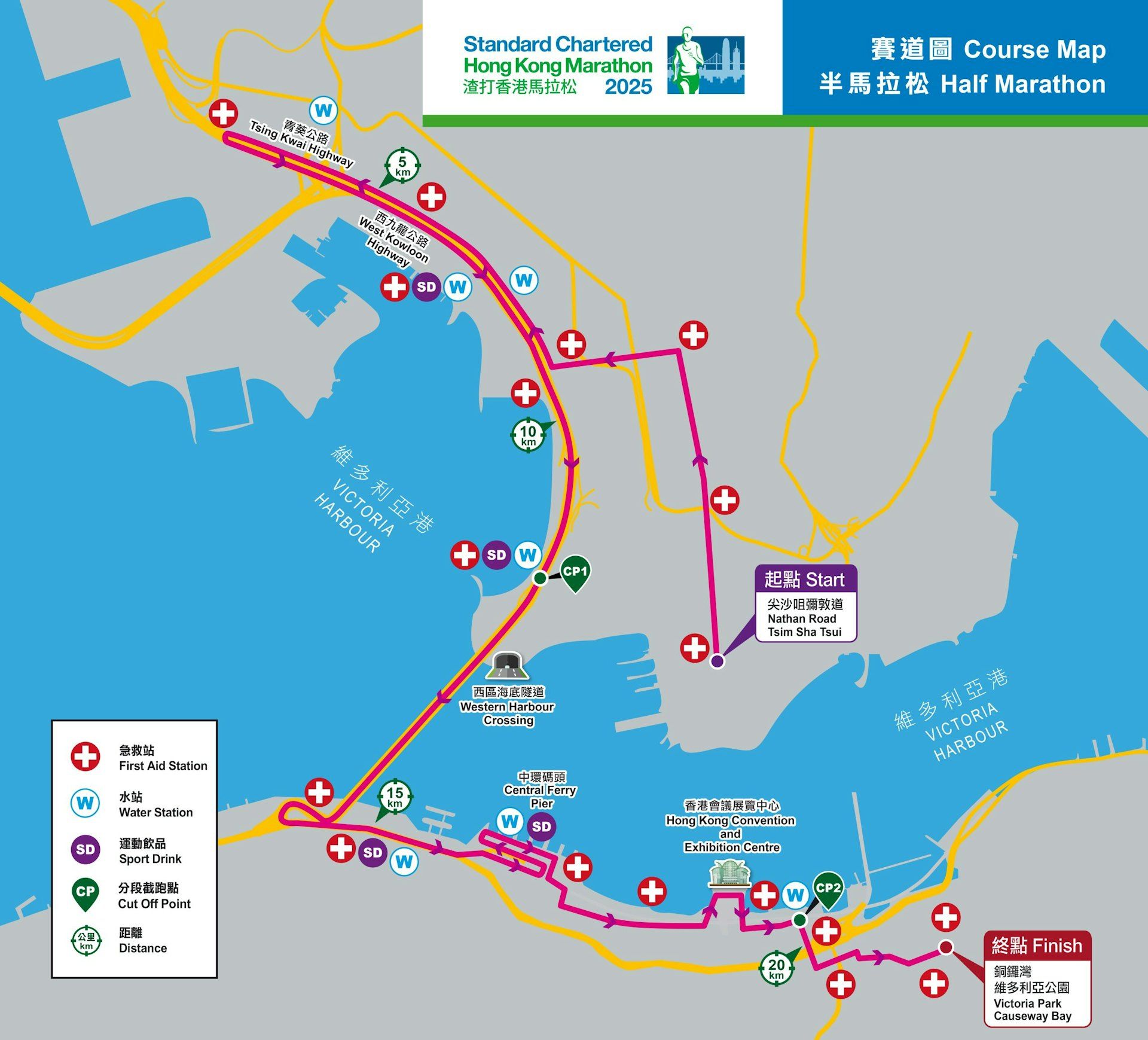 渣打馬拉松2025｜路線圖