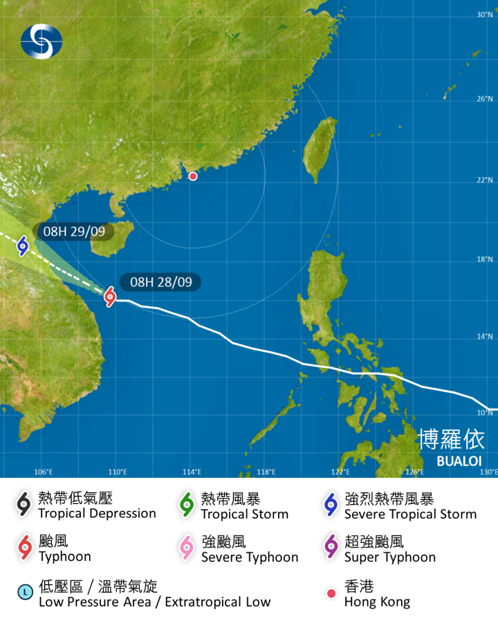 打風｜天文台指颱風博羅依已進本港800公里範圍　料對本港直接威脅不大