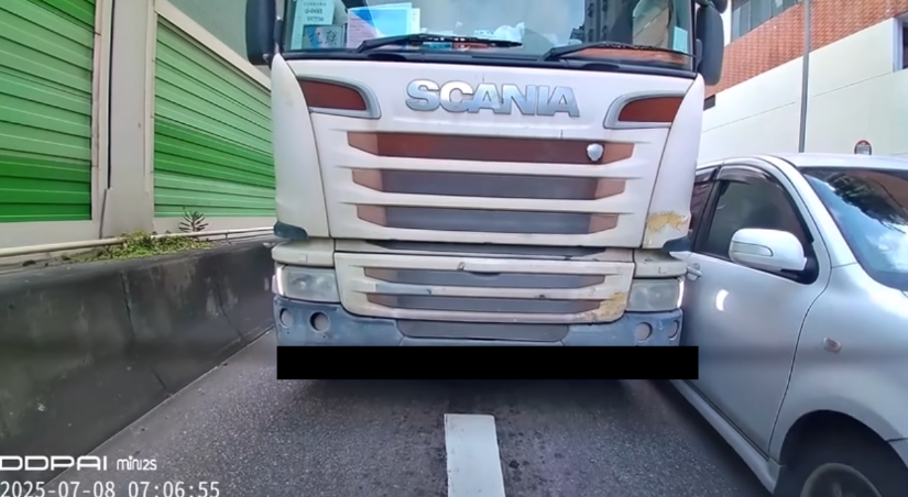 車Cam直擊|屯門私家車Cut線撼大貨車 雙方互不相讓報消防