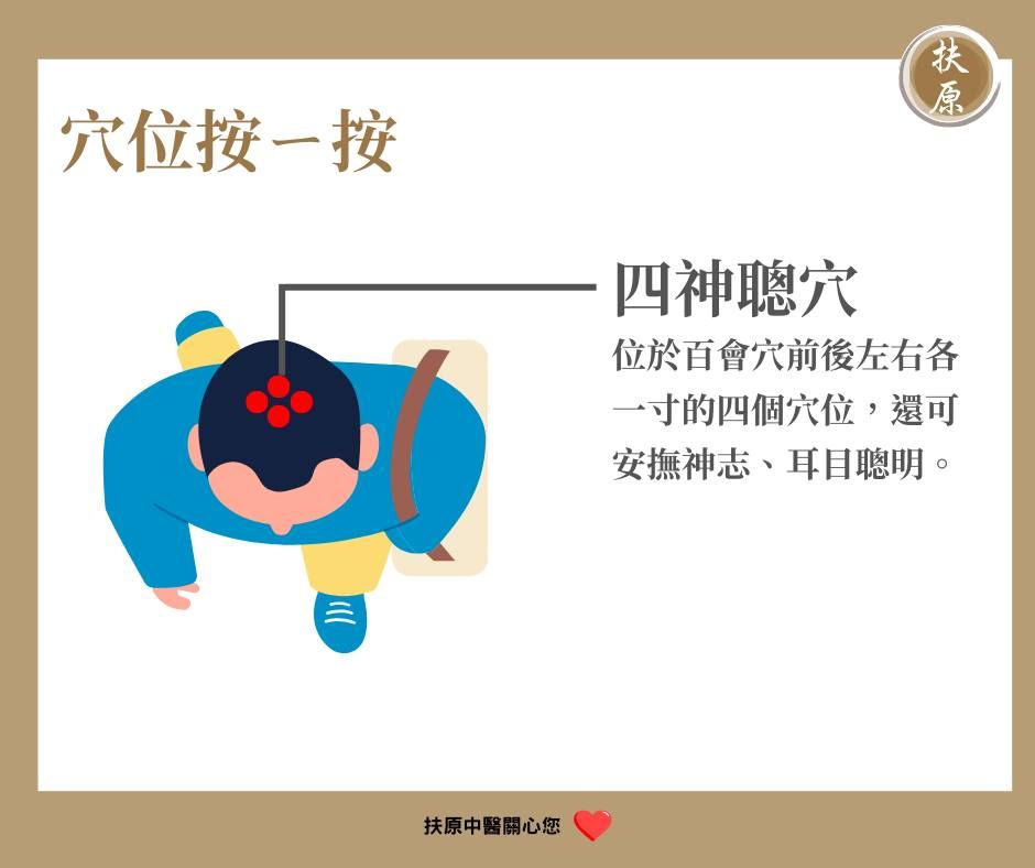四神聰穴可安撫神志、耳目聰明。（圖／羅可雯中醫師提供）