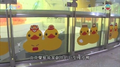 黃色橡皮鴨現身港鐵車站 巨型吹氣公仔下周六起金鐘添馬公園外維港展出