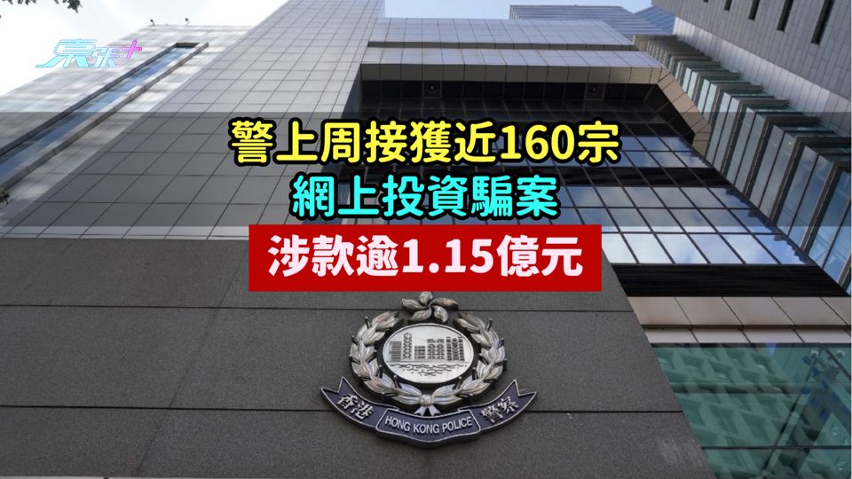 警上周接獲近160宗網上投資騙案  涉款逾1.15億元