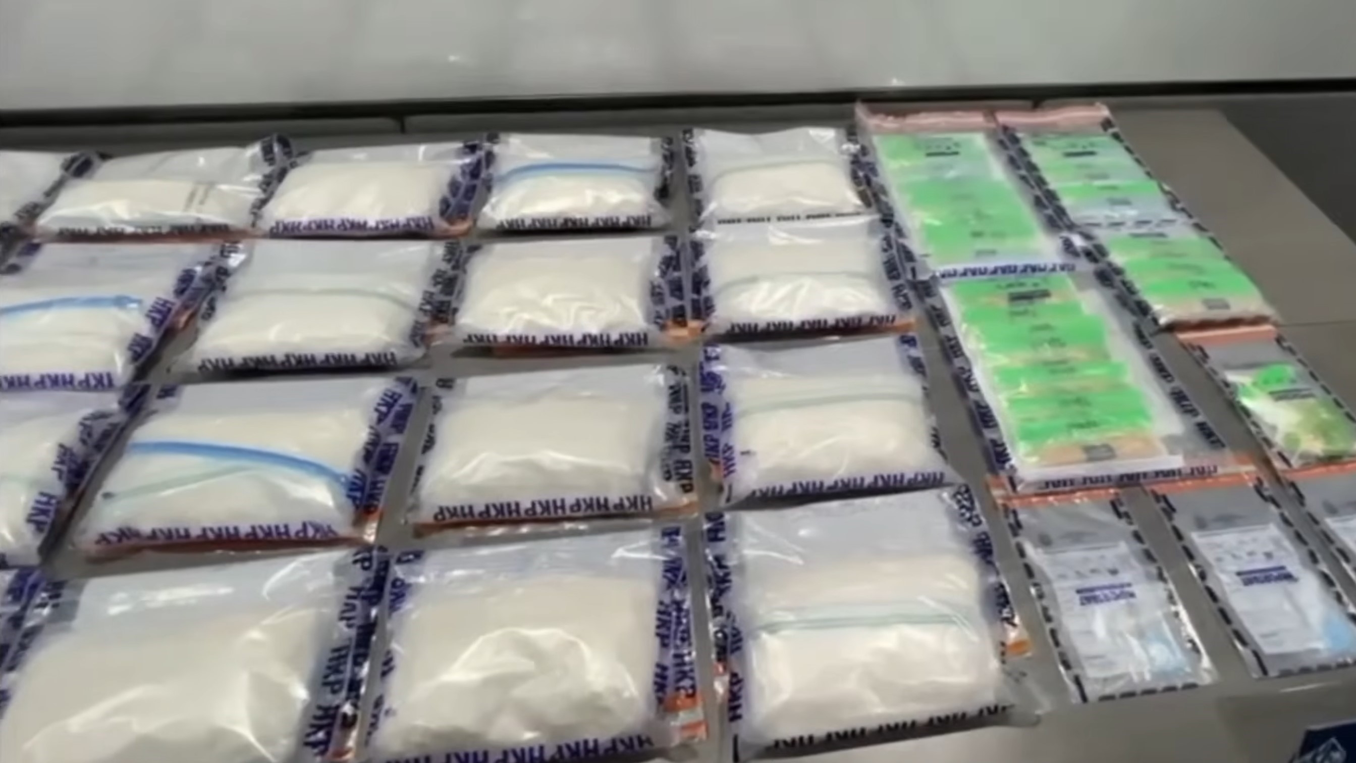 涉案毒品總市值超過1600萬元。（警方YouTube直播截圖）