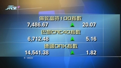 歐洲主要股市上升