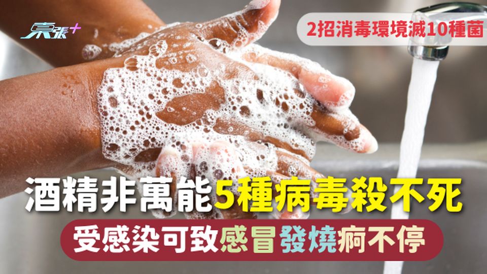 雙手清潔 | 酒精非萬能 5種病毒殺不死 受感染可致感冒發燒痾不停 2招消毒環境滅10種菌