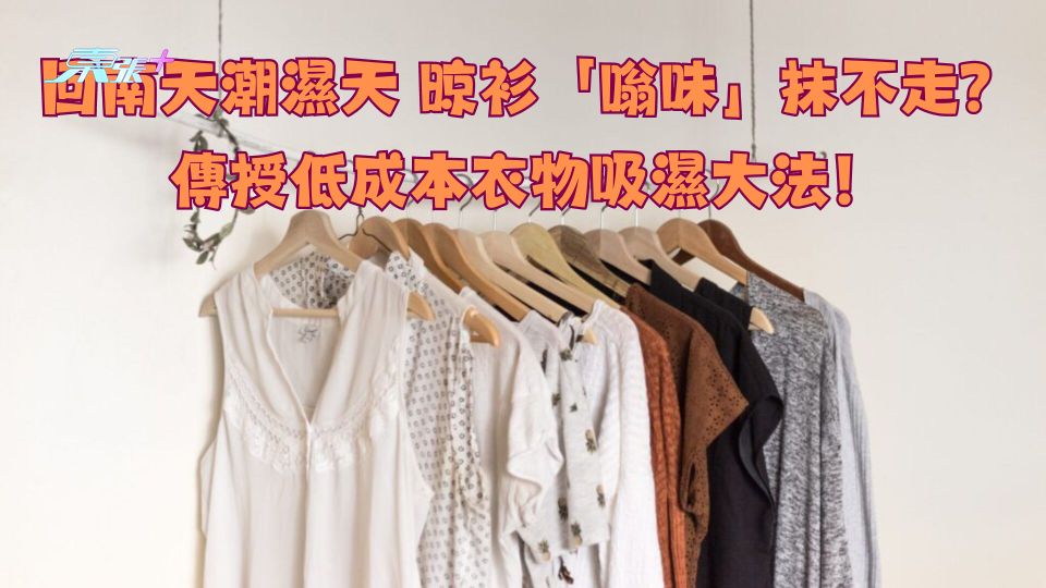 回南天潮濕天 晾衫「嗡味」抹不走？傳授低成本衣物吸濕大法！